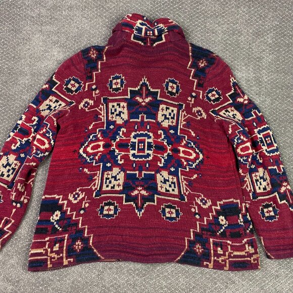 Lauren Ralph Lauren Cardigan Sweater Womens 3X Shawl Collar Aztec Southwester - Picture 3 of 7